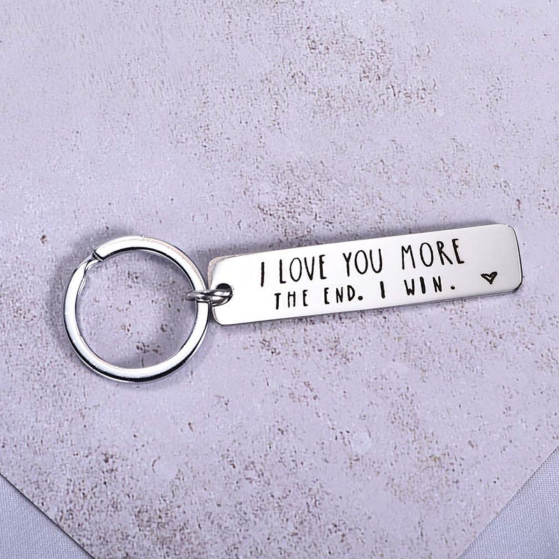 CINDYHE Couple Keychain I Love You Keychain for Boyfriend Girlfriend Husband Wife Keychain Gifts for Him Her (Silver) - Image 3